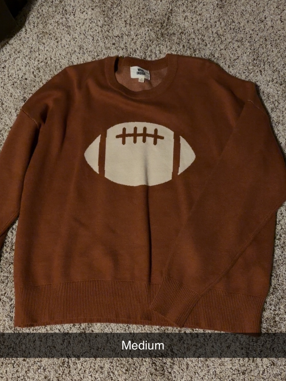 Women’s Football Icon Crewneck Boutique Sweater - Brown/worn once